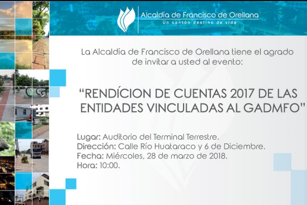 Alcaldía de Francisco de Orellana prepara Asamblea Ciudadana para la Rendición de Cuentas 2017